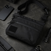 Тактична сумка чорна з Cordura 1000D, сумка через плече з VELCRO-панеллю. Зображення №19 Тактична сумка чорна з Cordura 1000D, сумка через плече з VELCRO-панеллю. Зображення №19