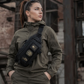 Тактична сумка-бананка через плече чорна з Cordura 1000D, поясна чоловіча сумка з VELCRO та карабіном. Изображение №21 Тактична сумка-бананка через плече чорна з Cordura 1000D, поясна чоловіча сумка з VELCRO та карабіном. Изображение №21