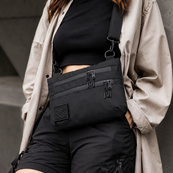 Тактична сумка чорна з Cordura 1000D, сумка через плече з VELCRO-панеллю. Зображення №21 Тактична сумка чорна з Cordura 1000D, сумка через плече з VELCRO-панеллю. Зображення №21