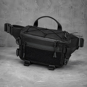 Тактична сумка-бананка через плече чорна з Cordura 1000D, поясна чоловіча сумка з VELCRO та карабіном. Изображение №27 Тактична сумка-бананка через плече чорна з Cordura 1000D, поясна чоловіча сумка з VELCRO та карабіном. Изображение №27