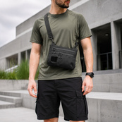 Тактична сумка чорна з Cordura 1000D, сумка через плече з VELCRO-панеллю. Зображення №29 Тактична сумка чорна з Cordura 1000D, сумка через плече з VELCRO-панеллю. Зображення №29