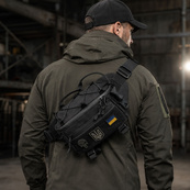 Тактична сумка-бананка через плече чорна з Cordura 1000D, поясна чоловіча сумка з VELCRO та карабіном. Изображение №31 Тактична сумка-бананка через плече чорна з Cordura 1000D, поясна чоловіча сумка з VELCRO та карабіном. Изображение №31