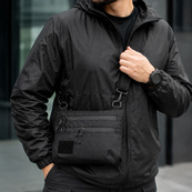 Тактична сумка чорна з Cordura 1000D, сумка через плече з VELCRO-панеллю. Зображення №31 Тактична сумка чорна з Cordura 1000D, сумка через плече з VELCRO-панеллю. Зображення №31