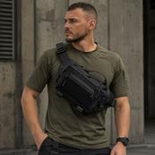 Тактична сумка-бананка через плече чорна з Cordura 1000D, поясна чоловіча сумка з VELCRO та карабіном. Изображение №33 Тактична сумка-бананка через плече чорна з Cordura 1000D, поясна чоловіча сумка з VELCRO та карабіном. Изображение №33
