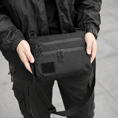 Тактична сумка чорна з Cordura 1000D, сумка через плече з VELCRO-панеллю. Зображення №32 Тактична сумка чорна з Cordura 1000D, сумка через плече з VELCRO-панеллю. Зображення №32
