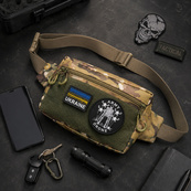 Тактична сумка-бананка Multicam для патчів і шевронів Cordura, поясна сумка унісекс 25×17×7 см. Изображение №11 Тактична сумка-бананка Multicam для патчів і шевронів Cordura, поясна сумка унісекс 25×17×7 см. Изображение №11