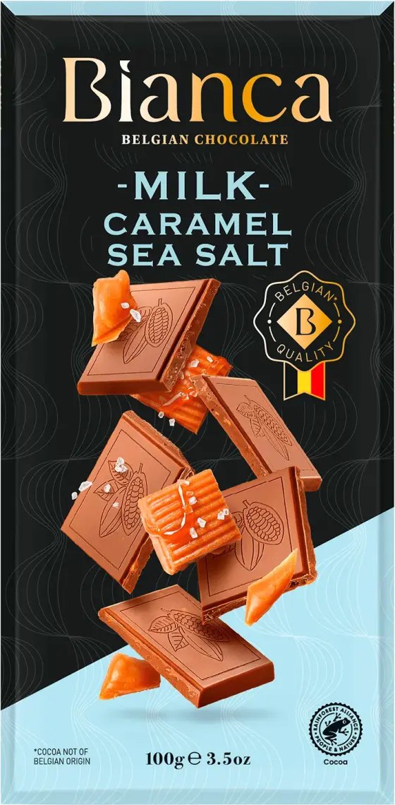 Шоколад молочный с соленой карамелью Bianca Milk Caramel Sea Salt 100 г Шоколад молочный с соленой карамелью Bianca Milk Caramel Sea Salt 100 г