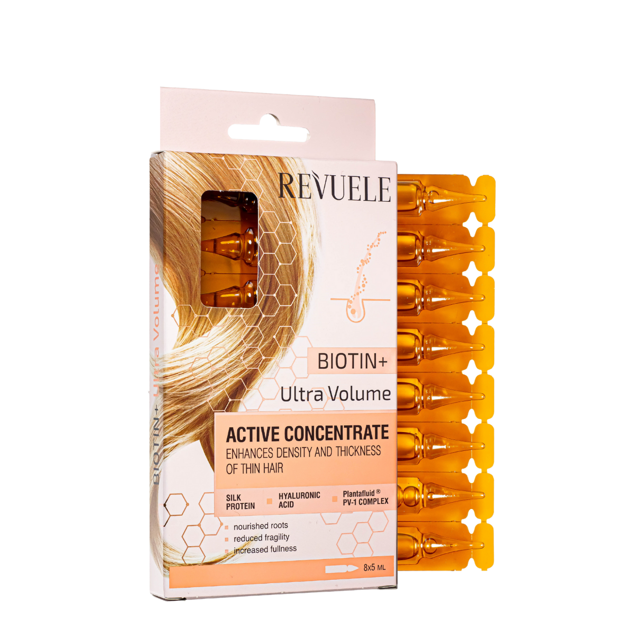 Концентрат для активации роста волос в ампулах Revuele Biotin+ Ultra Volum 8х5 мл Концентрат для активации роста волос в ампулах Revuele Biotin+ Ultra Volum 8х5 мл