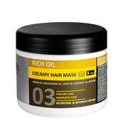 Крем-маска для сухих и поврежденных волос Kayan Professional Rich Oil Creamy Hair Mask с натуральными маслами, 500 мл. Изображение №2 Крем-маска для сухих и поврежденных волос Kayan Professional Rich Oil Creamy Hair Mask с натуральными маслами, 500 мл. Изображение №2