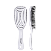 Щетка для волос массажная Salon Professional продувная спиральная, белая. Изображение №4