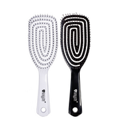 Щетка для волос массажная Salon Professional продувная спиральная, белая. Изображение №5