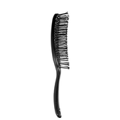 Щетка для волос Salon Professional массажная пластиковая продувная спиральная, черная. Изображение №2