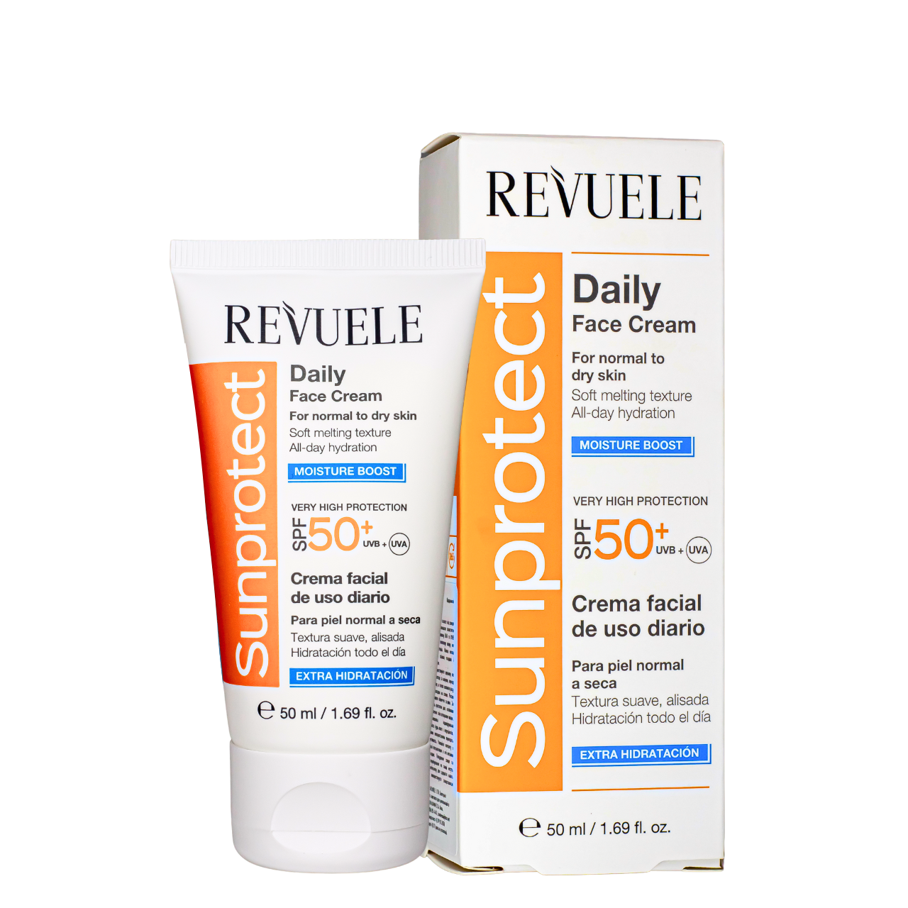 Крем для обличчя сонцезахисний SPF 50+ для нормальної та сухої шкіри Revuele 50 мл Крем для обличчя сонцезахисний SPF 50+ для нормальної та сухої шкіри Revuele 50 мл