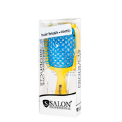 Щетка для волос Salon Professional продувная 20 см SP0099 SL, Желтая с голубым. Изображение №2