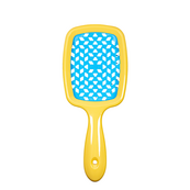 Щетка для волос Salon Professional продувная 20 см SP0099 SL, Желтая с голубым. Изображение №4