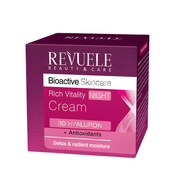 Ночной крем для лица Revuele Bioactive 3D Hyaluron Rich Vitality омолаживающий, 50 мл. Изображение №2 Ночной крем для лица Revuele Bioactive 3D Hyaluron Rich Vitality омолаживающий, 50 мл. Изображение №2