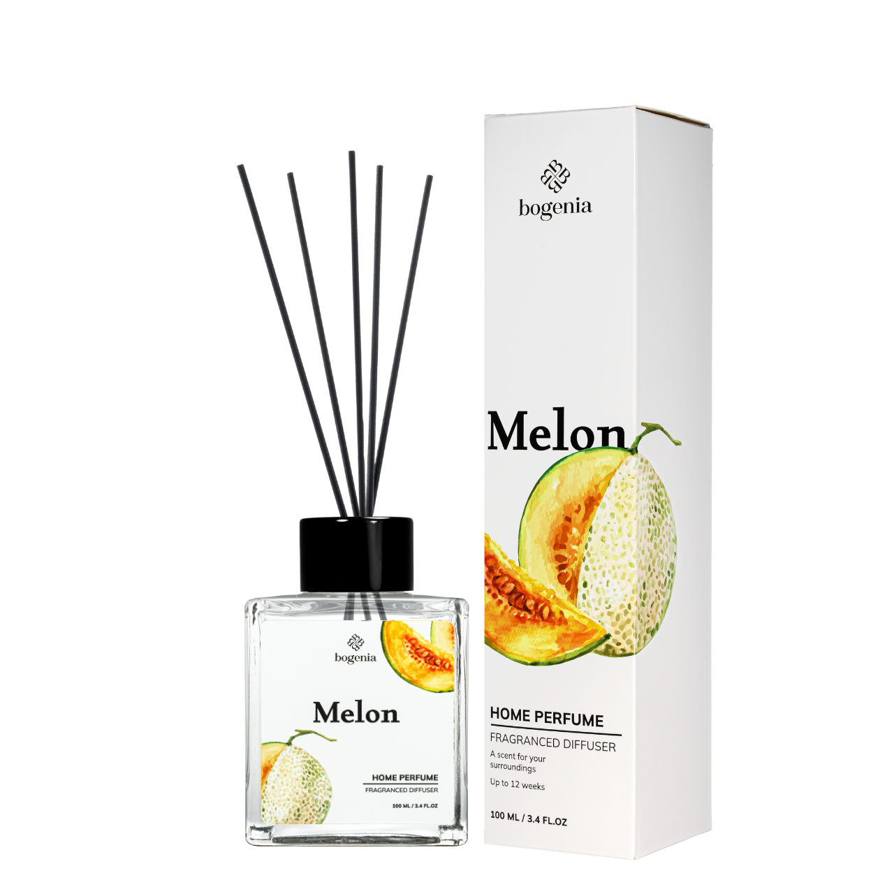 Аромадифузор для дому Bogenia Melon парфумований 100 мл (BG360.004) Аромадифузор для дому Bogenia Melon парфумований 100 мл (BG360.004)