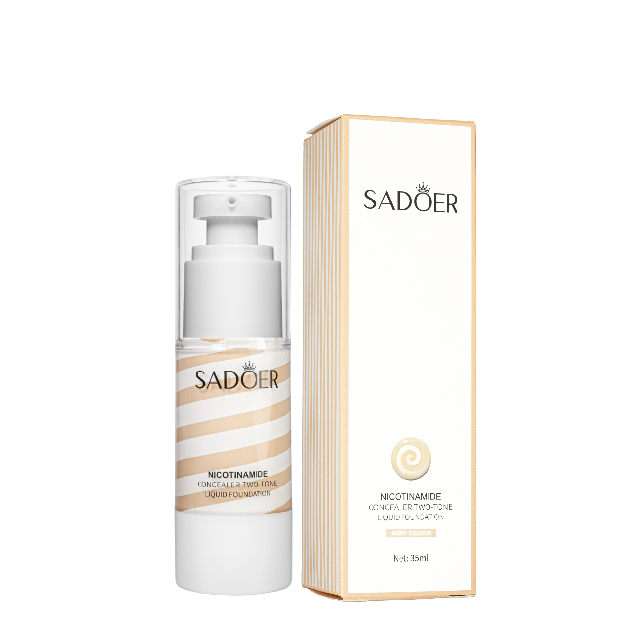 Тональный крем для лица увлажняющий двухфазный Sadoer Concealer Two Tone Liquid Foundation 35 мл SD51704 Слоновая кость Тональный крем для лица увлажняющий двухфазный Sadoer Concealer Two Tone Liquid Foundation 35 мл SD51704 Слоновая кость