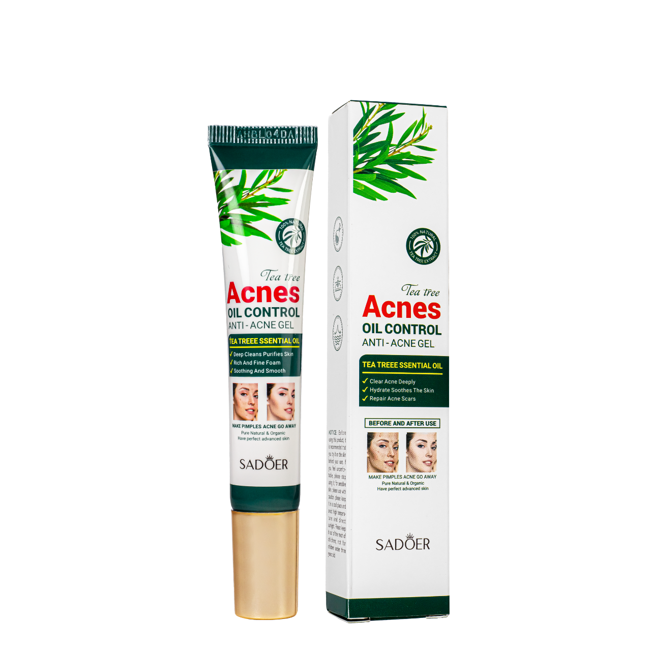 Локальный гель от акне Sadoer Tea Tree Acnes Oil Control Gel с экстрактом чайного дерева 20 мл SD50804 Локальный гель от акне Sadoer Tea Tree Acnes Oil Control Gel с экстрактом чайного дерева 20 мл SD50804