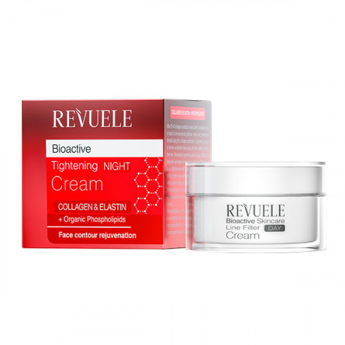 Нічний омолоджувальний крем для обличчя Revuele Bioactive Collagen & Elastin Line Filler, 50 мл Нічний омолоджувальний крем для обличчя Revuele Bioactive Collagen & Elastin Line Filler, 50 мл