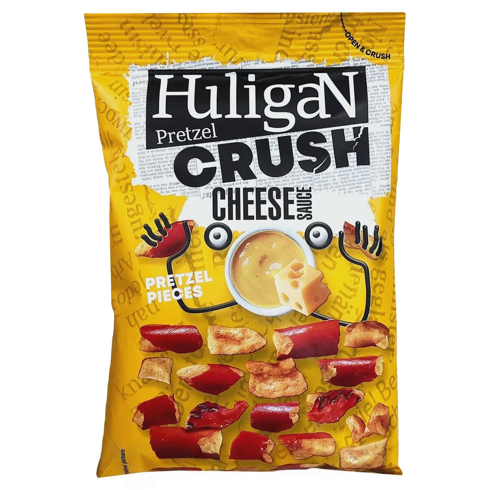 Крекер кусочки кренделей со вкусом сырного соуса Хулиган Huligan 65g Крекер кусочки кренделей со вкусом сырного соуса Хулиган Huligan 65g