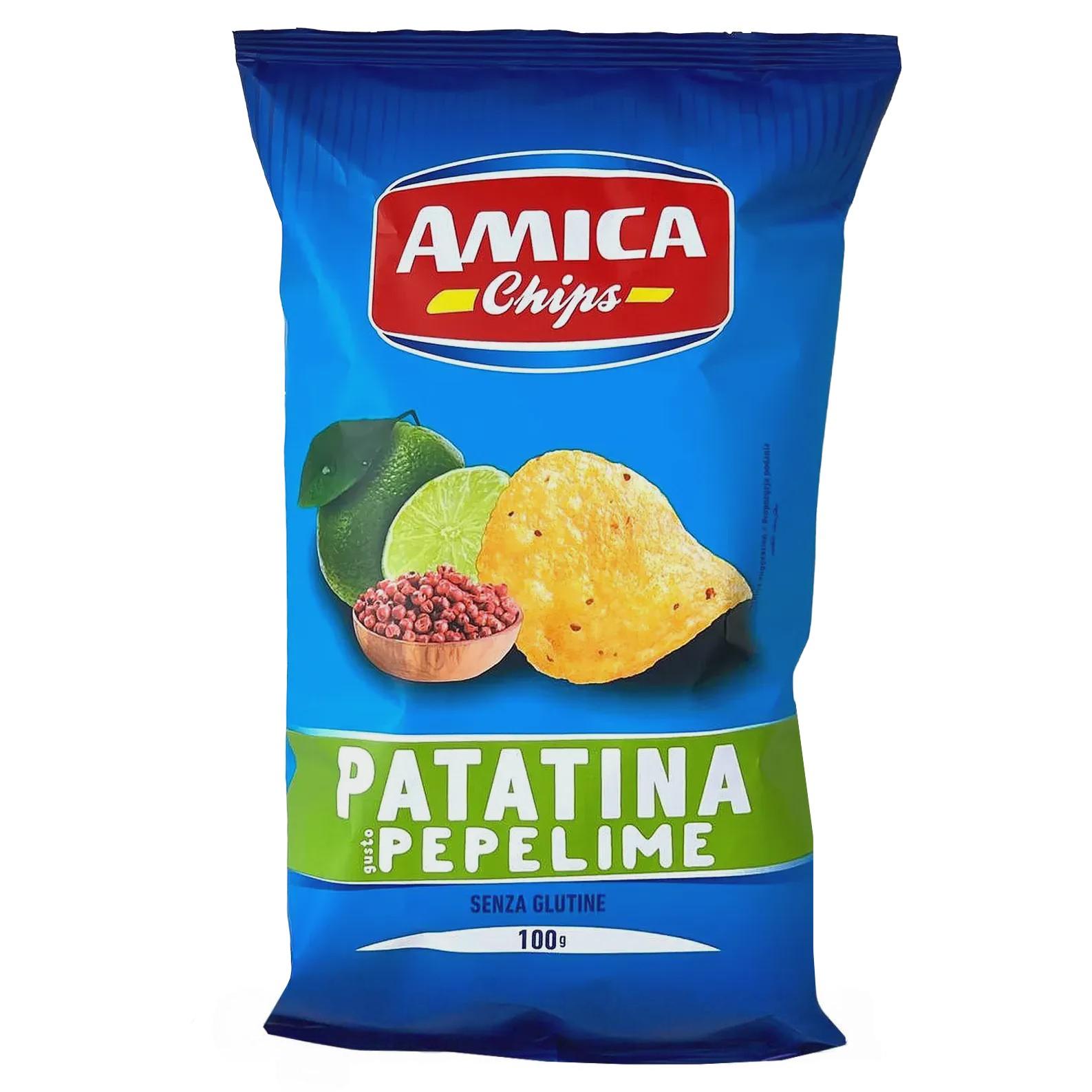 Чипси з перцем та лаймом Аміка Amica pepe&lime 100g Чипси з перцем та лаймом Аміка Amica pepe&lime 100g