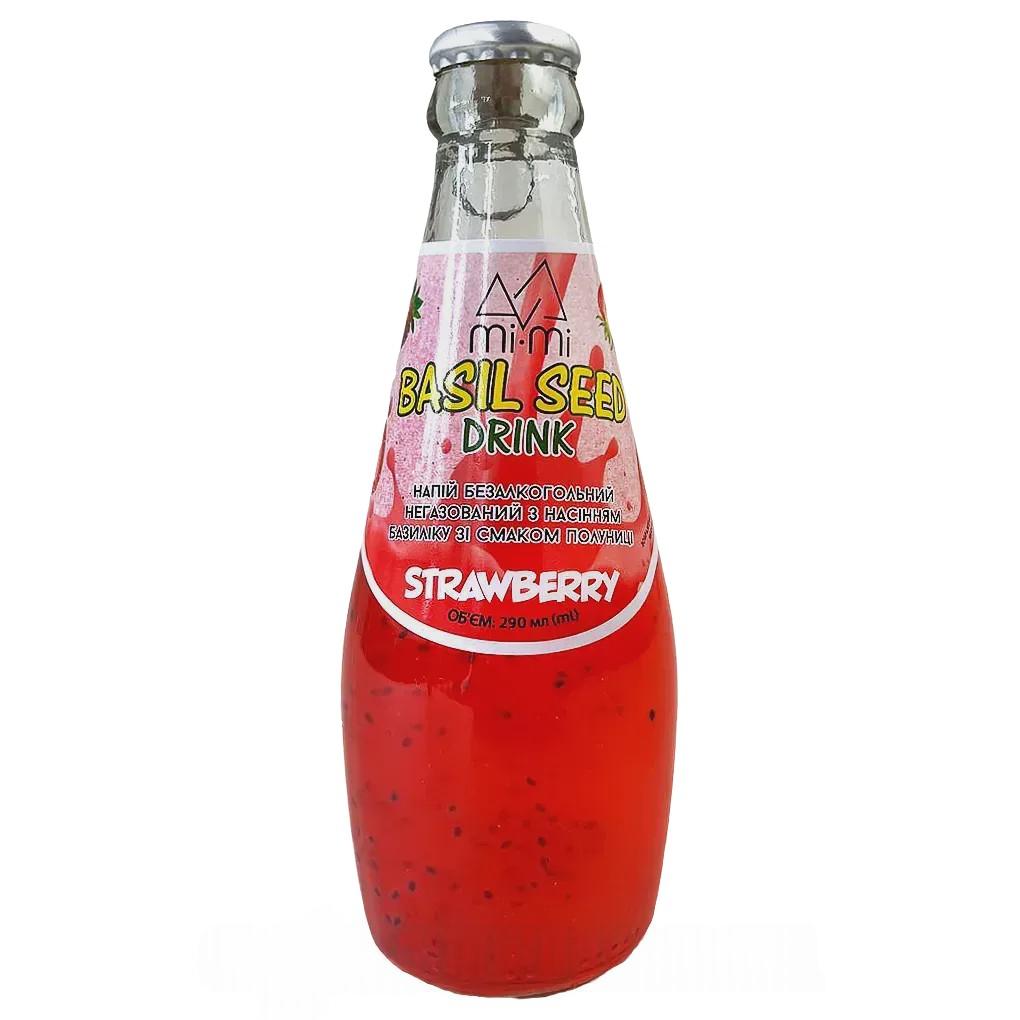 Напій з насінням базиліка зі смаком полуниці Мі-Мі Дрінк Mi-Mi Drink strawberry 290ml Напій з насінням базиліка зі смаком полуниці Мі-Мі Дрінк Mi-Mi Drink strawberry 290ml