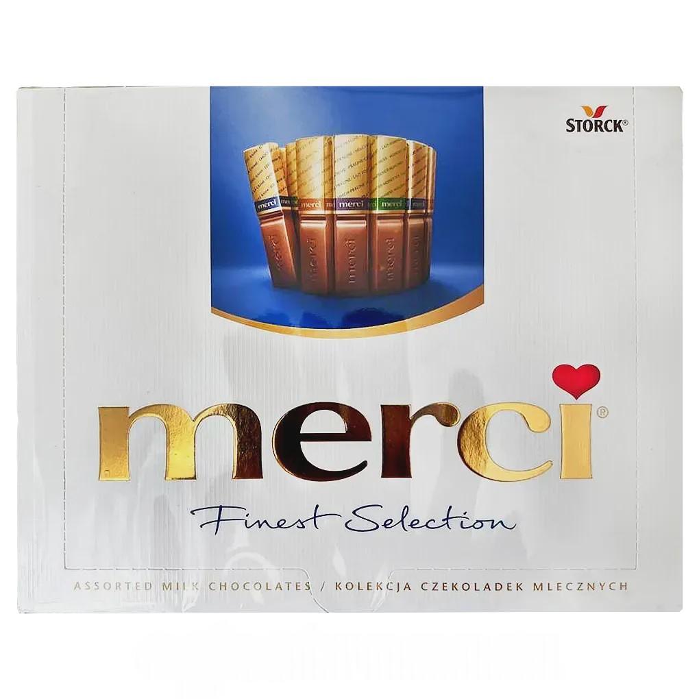 Цукерки асорті з молочного шоколаду Мерсі Merci 250g Цукерки асорті з молочного шоколаду Мерсі Merci 250g