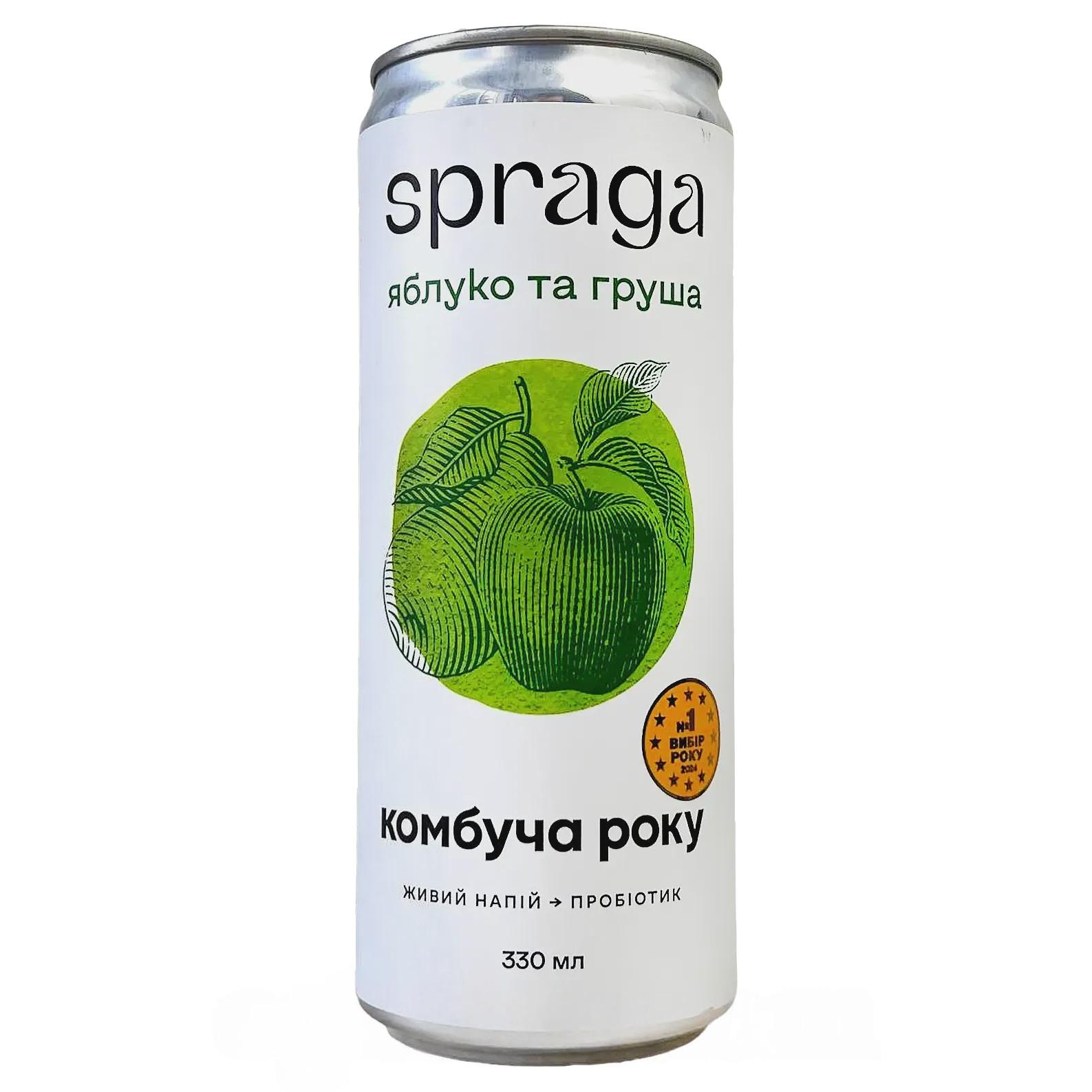 Комбуча яблоко и груша ж/б Спрага Spraga 330ml Комбуча яблоко и груша ж/б Спрага Spraga 330ml