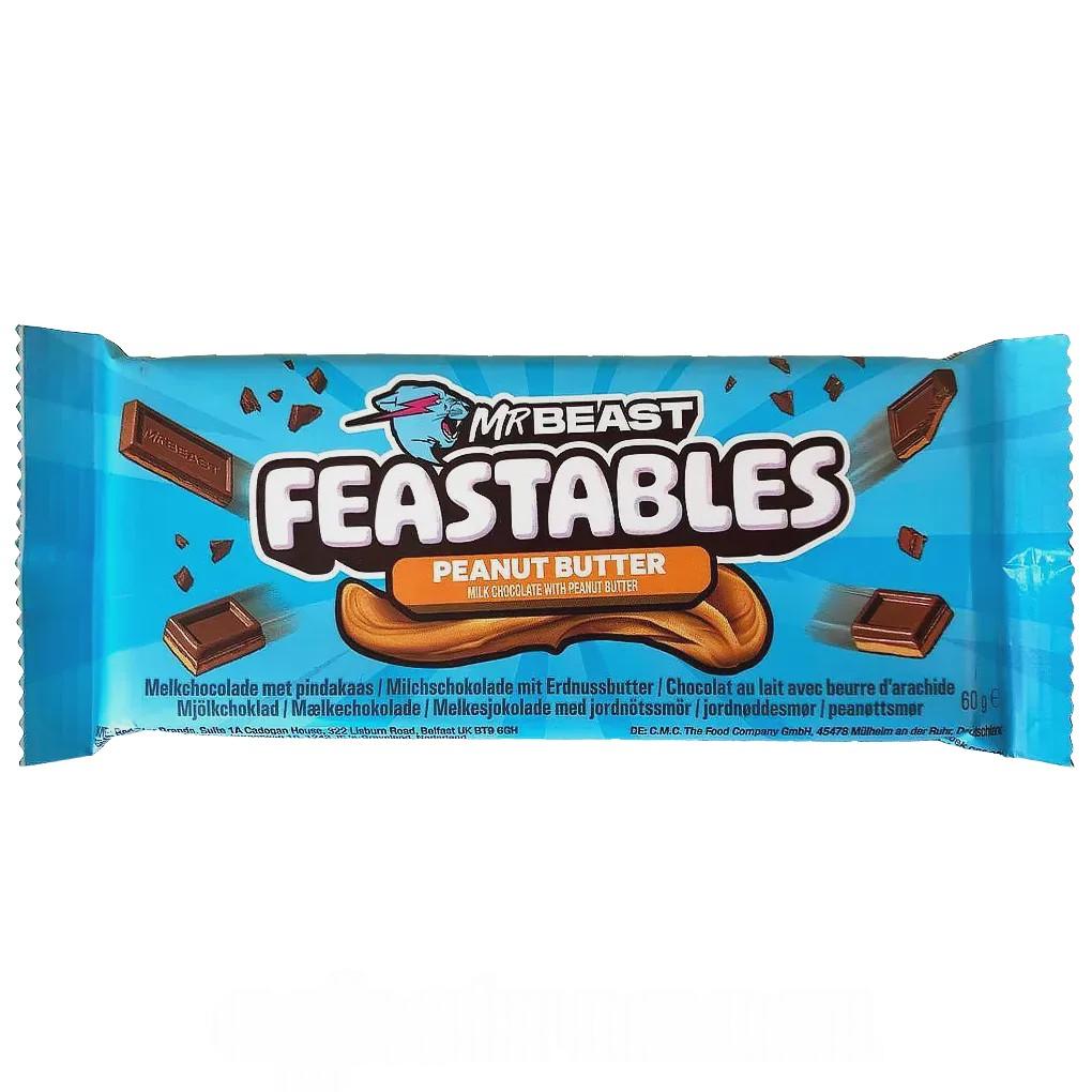 Шоколад с арахисовой пастой М. Біст Mr Beast feastables peanut butter 60g Шоколад с арахисовой пастой М. Біст Mr Beast feastables peanut butter 60g