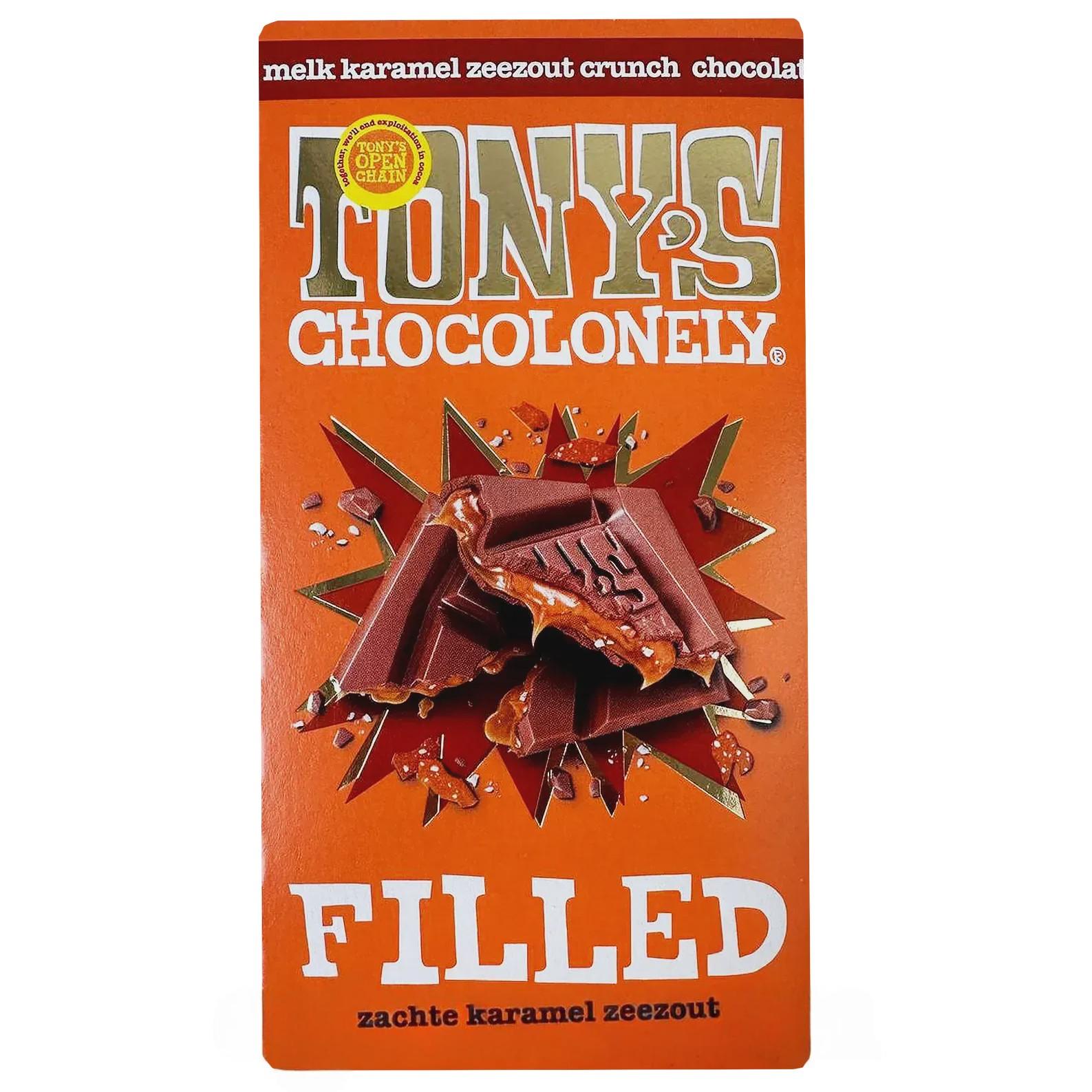 Шоколад молочный с жидкой соленой карамелью Тоник Tonys karamell 135g Шоколад молочный с жидкой соленой карамелью Тоник Tonys karamell 135g