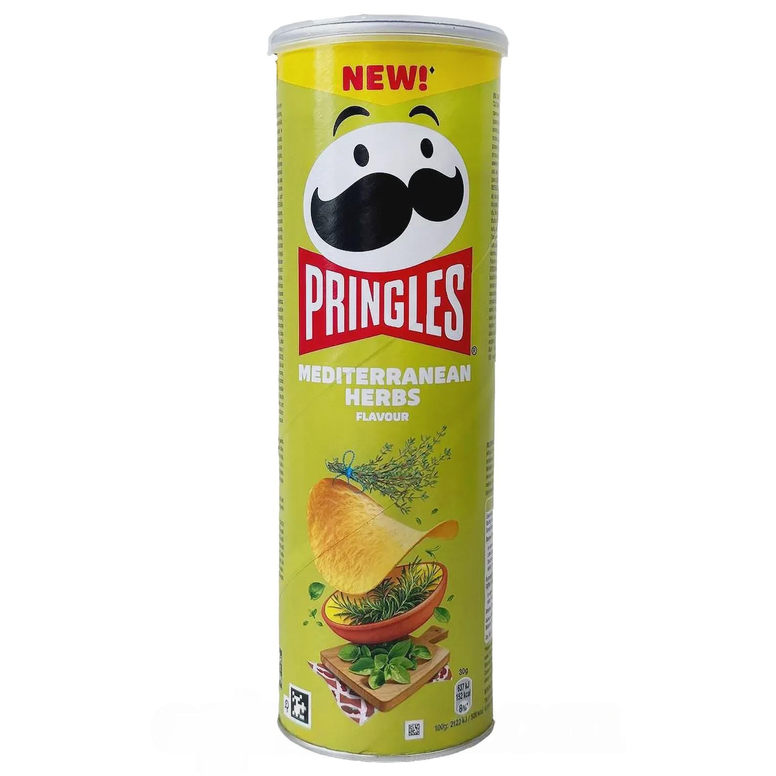 Чипсы средиземноморские травы Принглс Pringles mediterranean herbs 165g Чипсы средиземноморские травы Принглс Pringles mediterranean herbs 165g