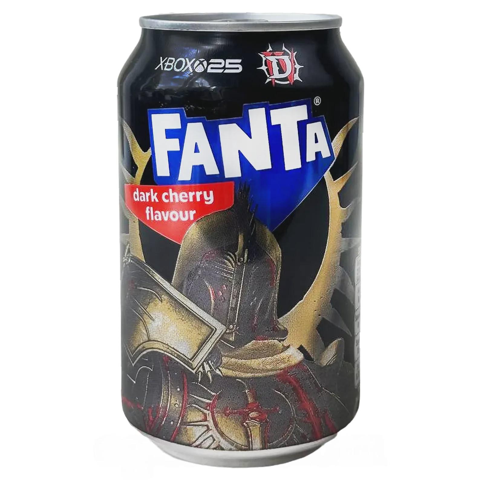 Напиток газированный вкус темной вишни Фанта Fanta dark cherry 330ml Напиток газированный вкус темной вишни Фанта Fanta dark cherry 330ml