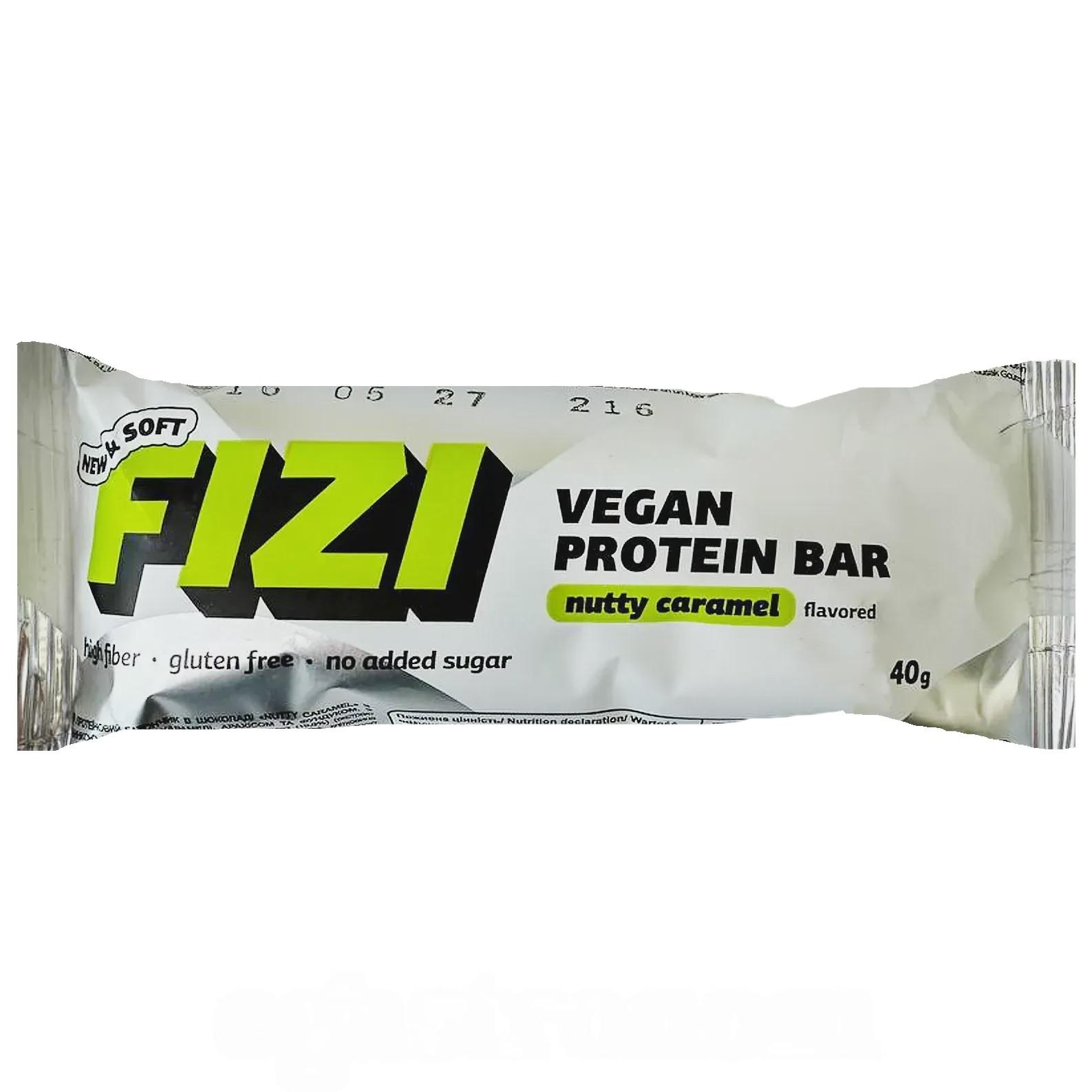 Батончик протеиновый ореховая карамель (без сахара) Физи Fizi nutty caramel 40g Батончик протеиновый ореховая карамель (без сахара) Физи Fizi nutty caramel 40g