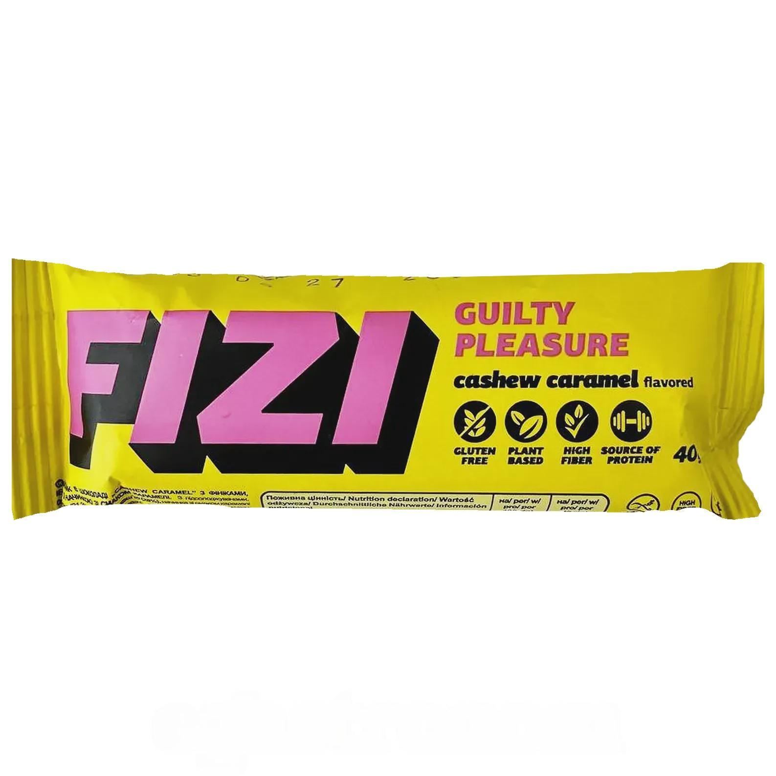 Батончик в шоколаде карамельный кешью (без сахара) Физи Fizi caramel сashew 40g Батончик в шоколаде карамельный кешью (без сахара) Физи Fizi caramel сashew 40g
