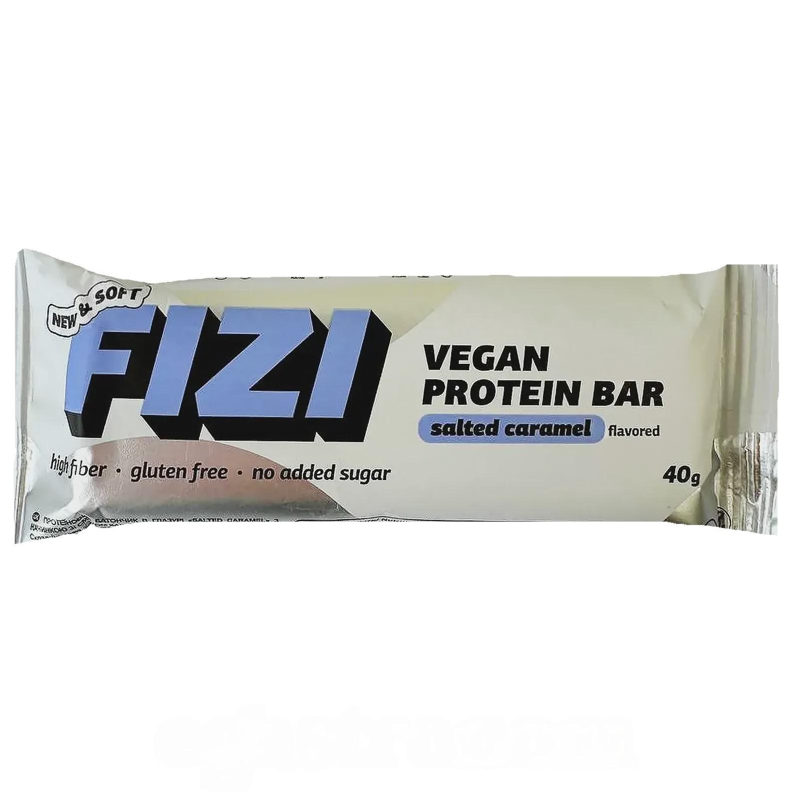 Батончик протеиновый в глазури соленая карамель (без сахара) Физи Fizi salted caramel 40g Батончик протеиновый в глазури соленая карамель (без сахара) Физи Fizi salted caramel 40g
