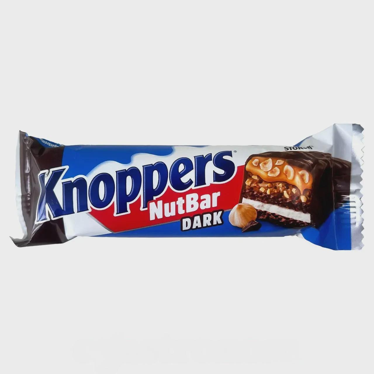 Шоколадний батончик чорний Кноперс Knoppers nat bar dark 40g Шоколадний батончик чорний Кноперс Knoppers nat bar dark 40g