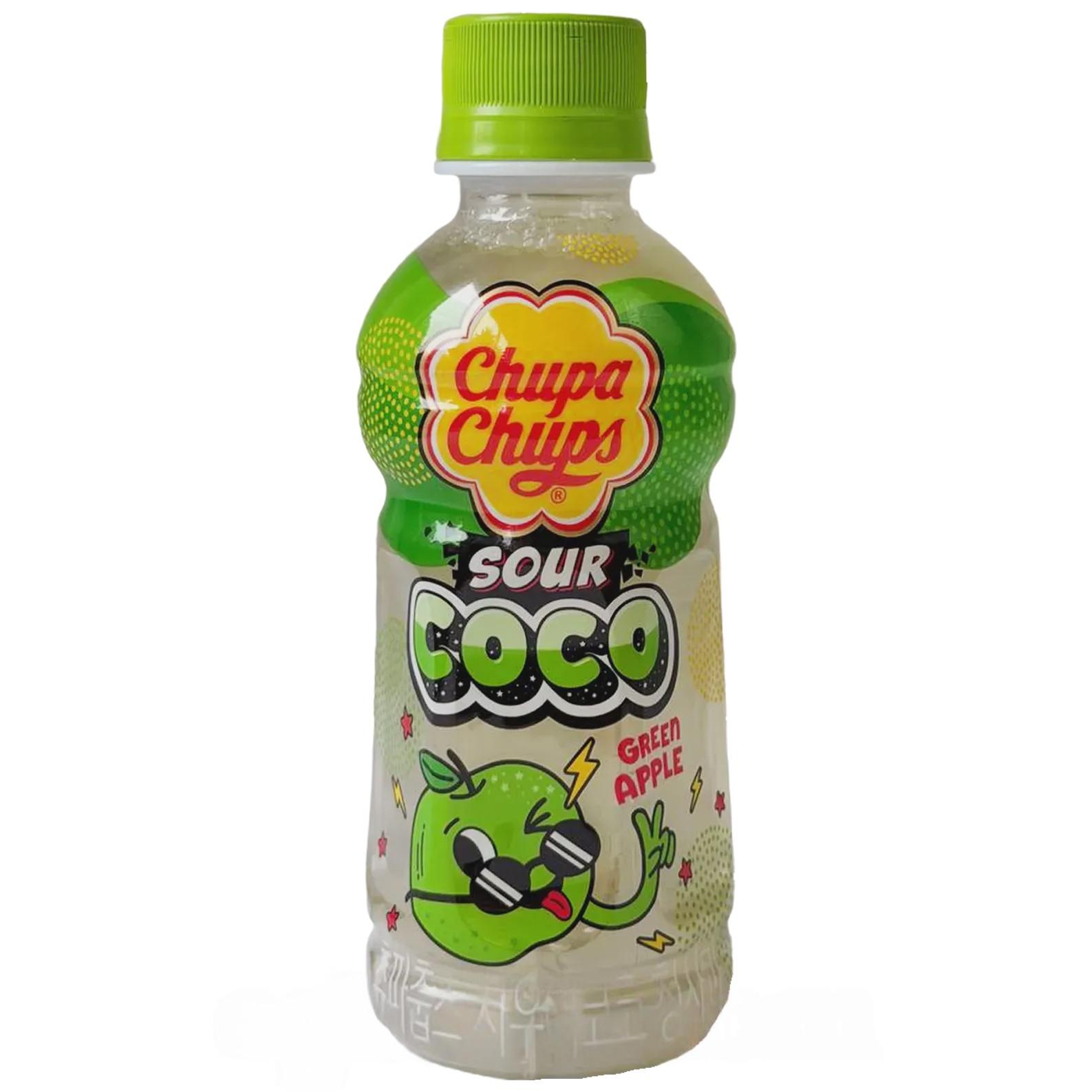 Напиток газированный зеленое яблоко и кокос Чупа Чупс Chupa Chups sour coco green apple 240ml Напиток газированный зеленое яблоко и кокос Чупа Чупс Chupa Chups sour coco green apple 240ml