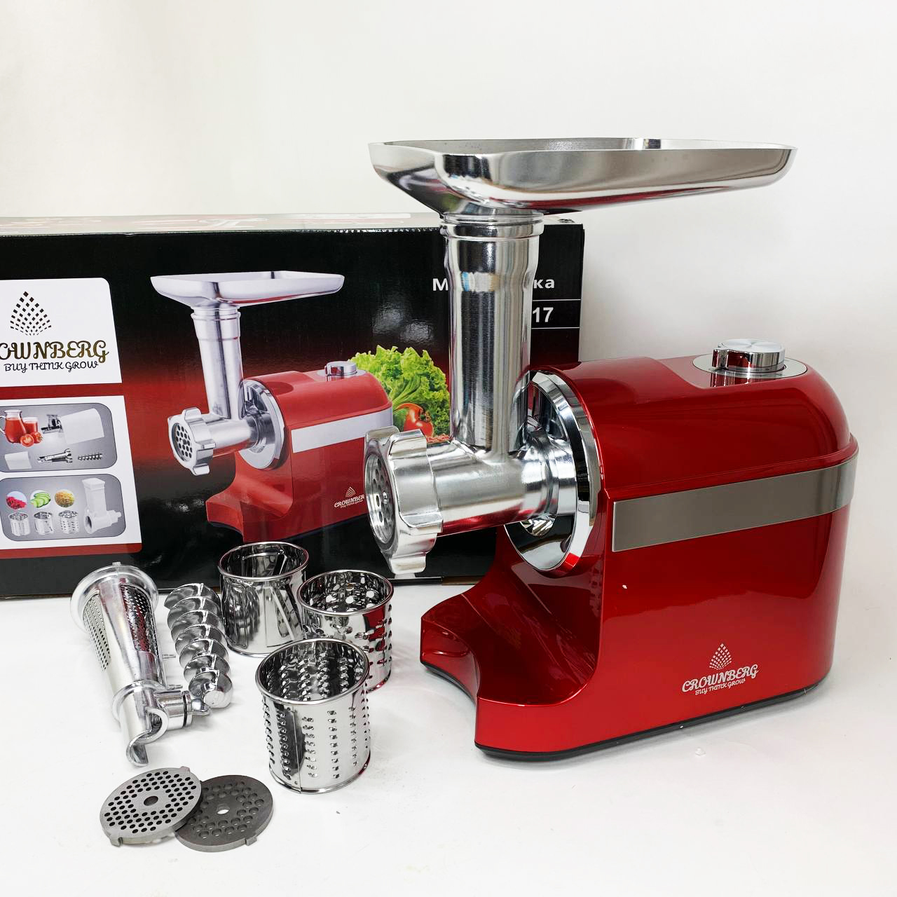 Мясорубка Электрическая шнековая Crownberg CB-4217 3800Вт Мясорубка Электрическая шнековая Crownberg CB-4217 3800Вт