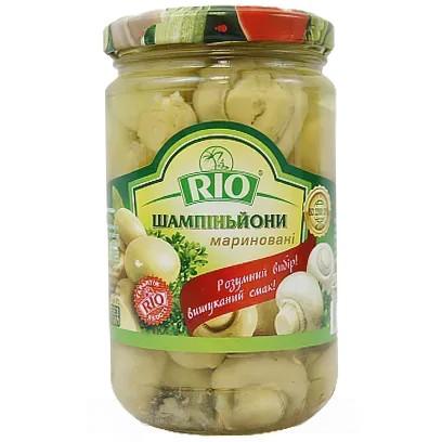 Грибы шампиньоны цельные маринованные Рио Rio 280/170g Грибы шампиньоны цельные маринованные Рио Rio 280/170g