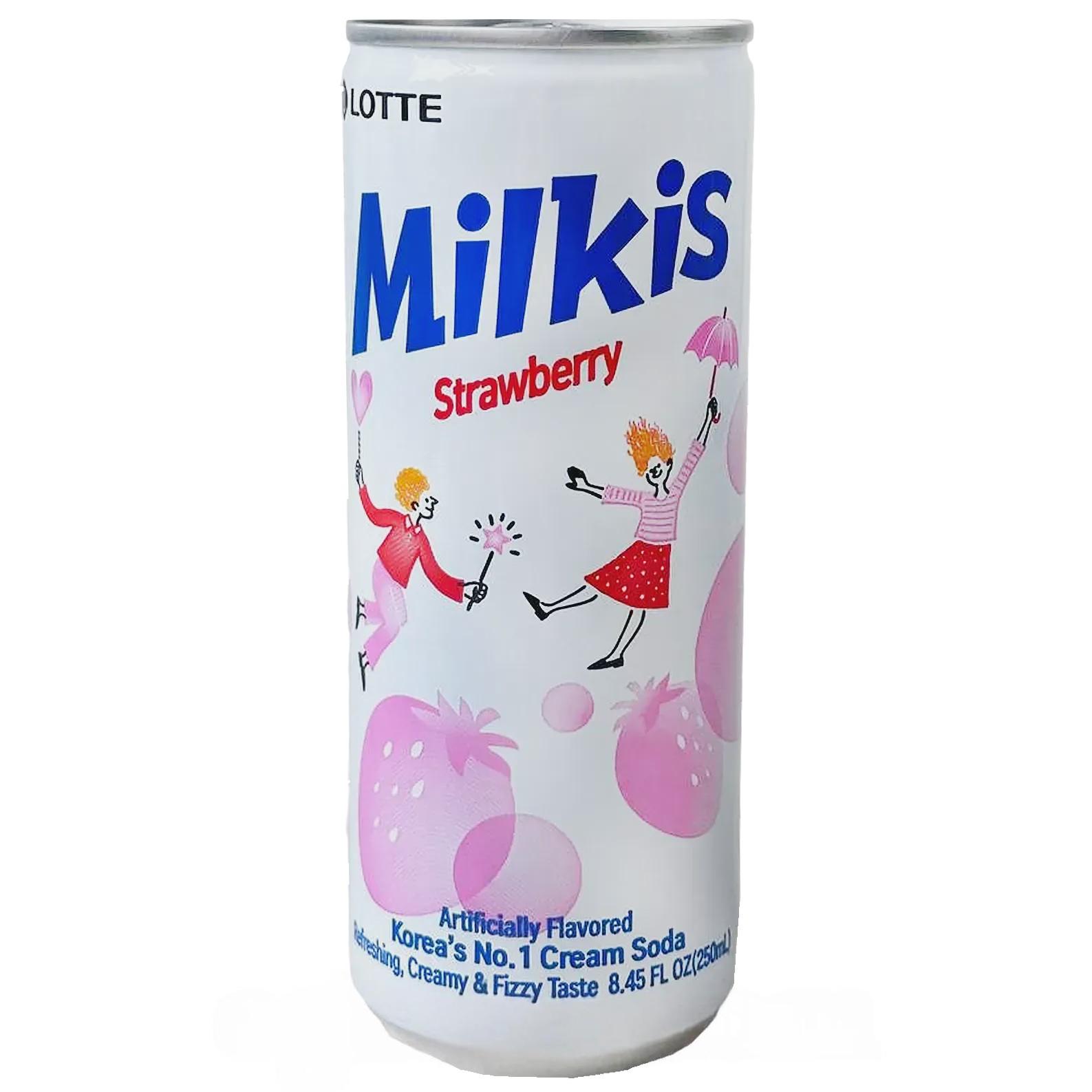 Напиток газированный молочный клубника Милкис Milkis 250ml Напиток газированный молочный клубника Милкис Milkis 250ml