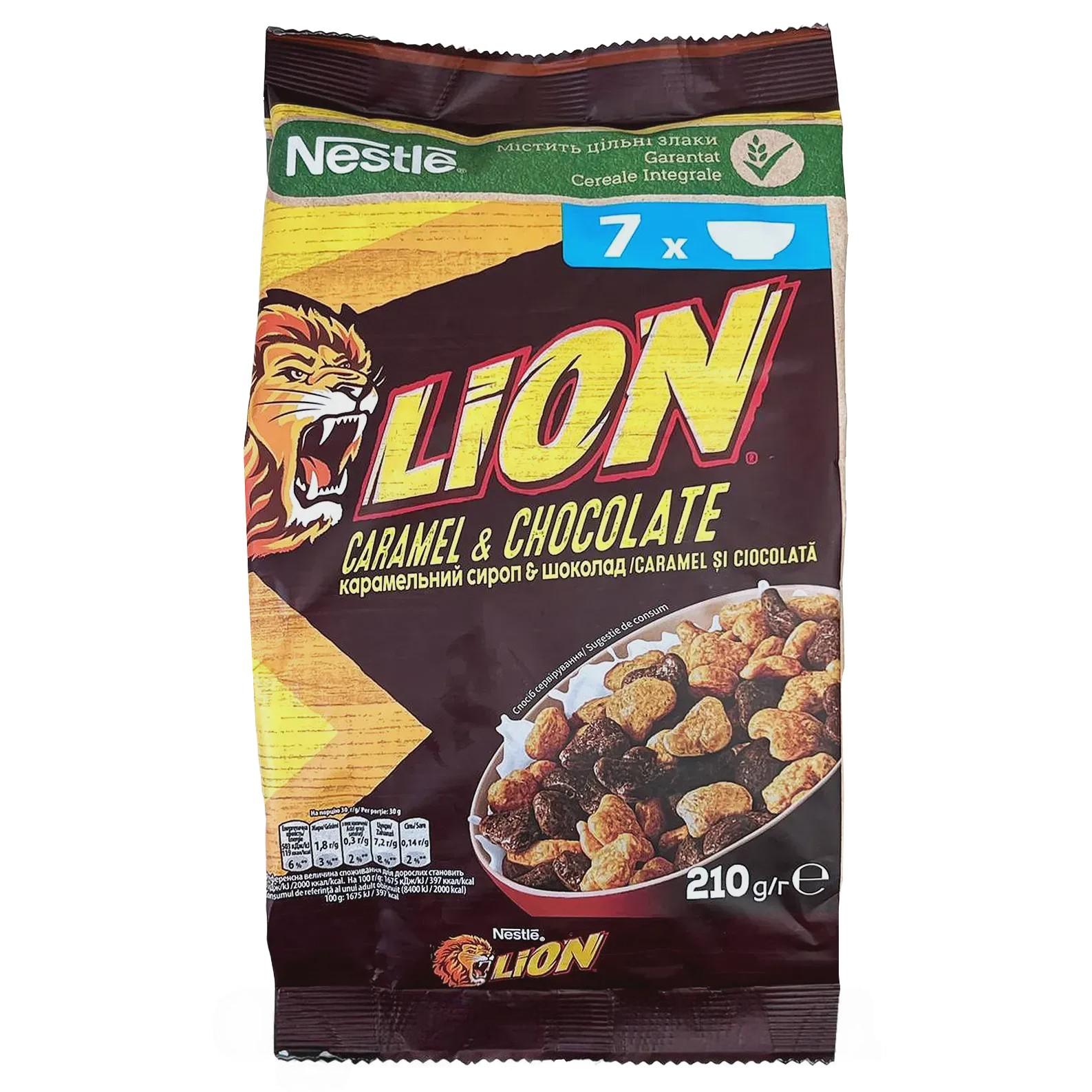 Сухой завтрак карамель и шоколад Лайон Нестле Nestle lion caramel & chocolate 210g Сухой завтрак карамель и шоколад Лайон Нестле Nestle lion caramel & chocolate 210g