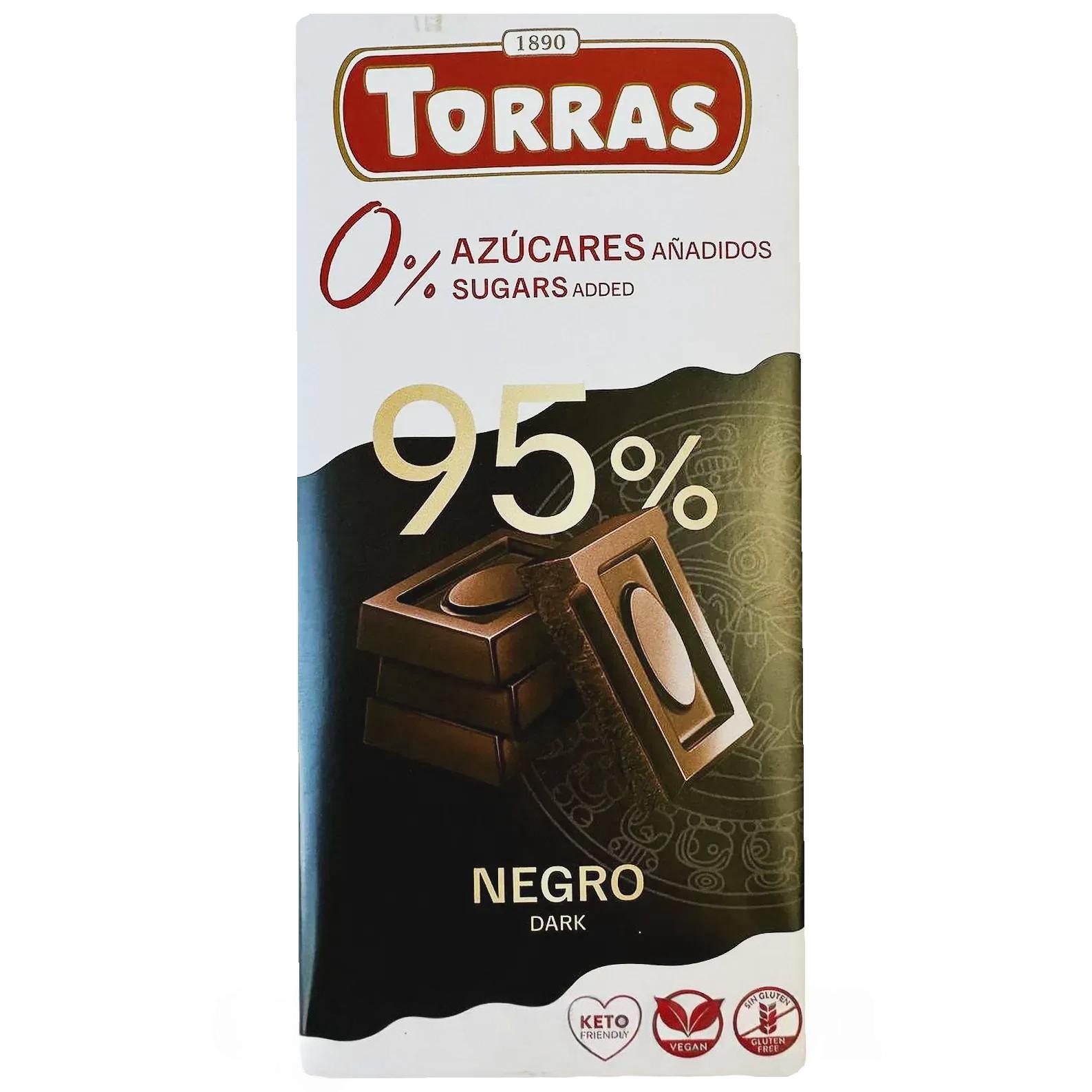 Шоколад черный 95% Торрас Torras zero 75g Шоколад черный 95% Торрас Torras zero 75g