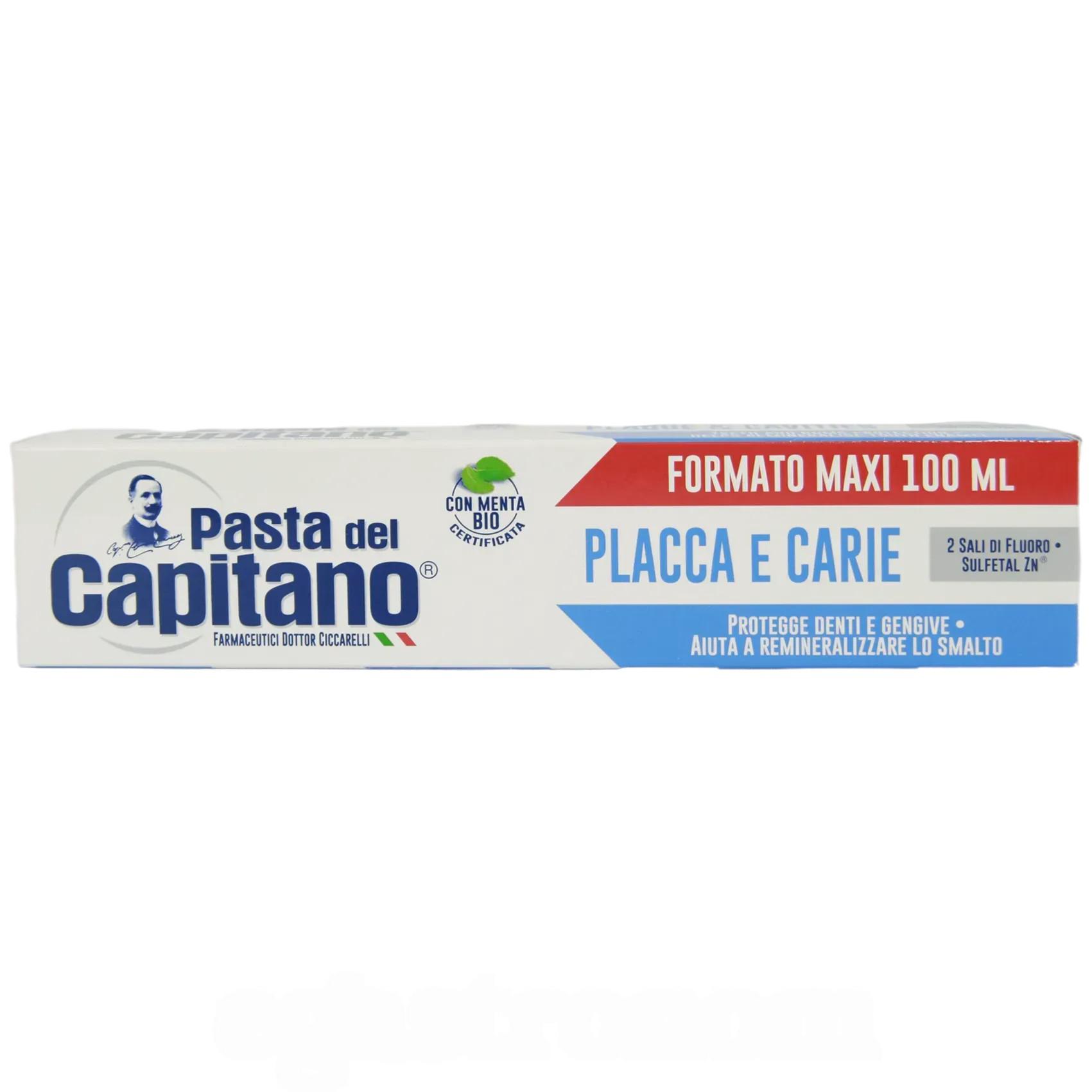 Зубная паста против кариеса и налета Капитано Pasta del Capitano placca e carie 100ml Зубная паста против кариеса и налета Капитано Pasta del Capitano placca e carie 100ml