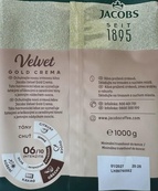 Кава крема (зерно) Якобс Велвет Jacobs Velvet gold crema 1kg. Зображення №2