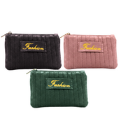 Косметичка жіноча плюшева Beauty Luxury 16 см×10,5 см WB-4010, Зелена. Зображення №3 Косметичка жіноча плюшева Beauty Luxury 16 см×10,5 см WB-4010, Зелена. Зображення №3