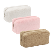Женская меховая косметичка «Кролик» Beauty LUXURY (WB-9001), бежевая. Изображение №2