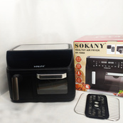 Аерофритюрниця двокамерна Sokany SK-10060 2400W електродуховка 8,5л + аерогриль безмасляна 4л без олії. Зображення №2 Аерофритюрниця двокамерна Sokany SK-10060 2400W електродуховка 8,5л + аерогриль безмасляна 4л без олії. Зображення №2