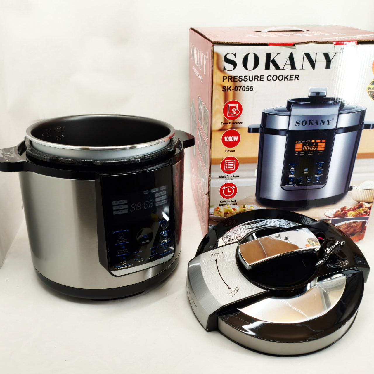 Мультиварка-скороварка-пароварка Sokany SK-07055 7л 3 в 1 Электрическая с таймером 1000Вт Мультиварка-скороварка-пароварка Sokany SK-07055 7л 3 в 1 Электрическая с таймером 1000Вт