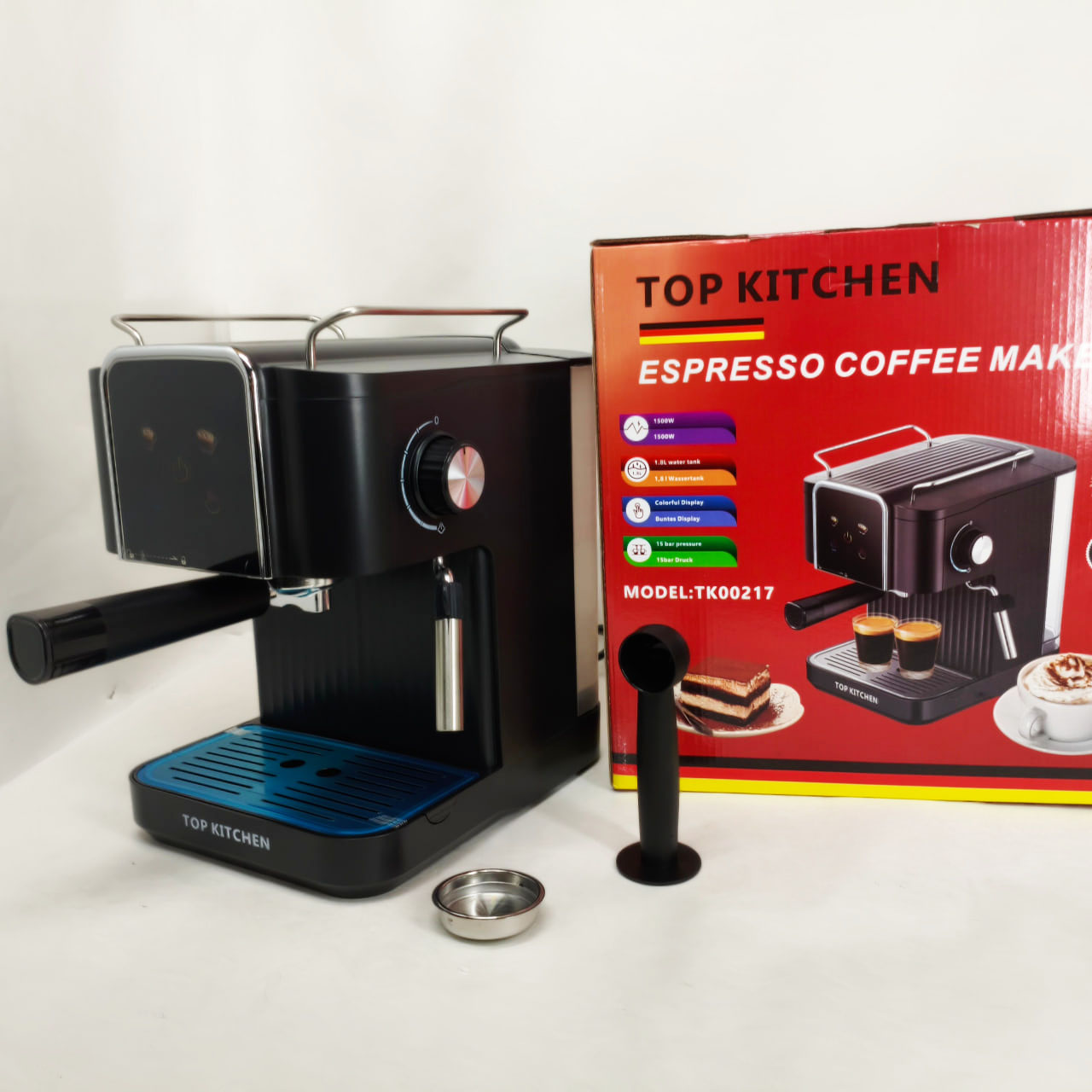 Кофеварка Top Kitchen TK00217 1500Вт 1.8л, капучинатор, кофеварка с подогревом чашек 15 Бар Кофеварка Top Kitchen TK00217 1500Вт 1.8л, капучинатор, кофеварка с подогревом чашек 15 Бар